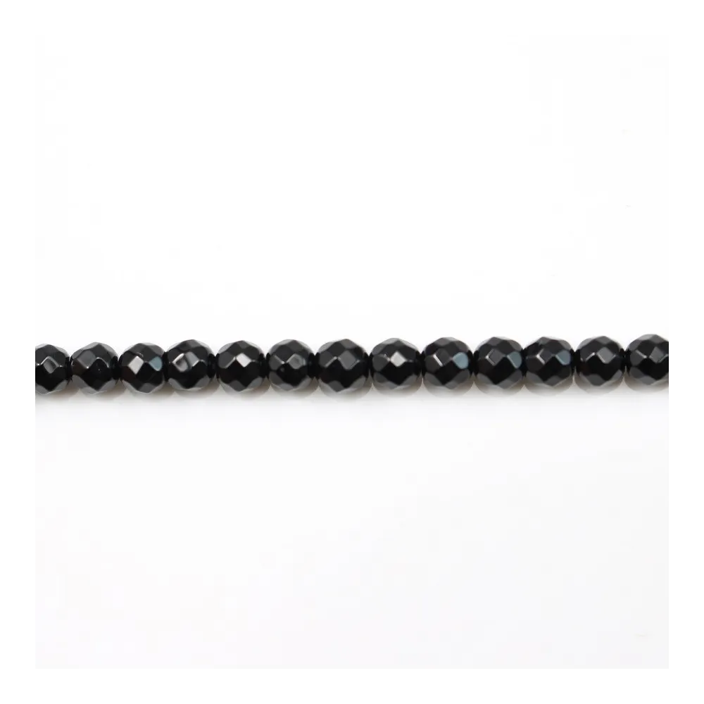 Agate Noire Ronde Facette