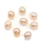 Perles de culture d'eau douce, semi-percée, saumon, ovale, 5-5.5mm x 2pcs