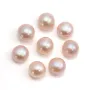 Perles de culture d'eau douce, semi-percée, mauve, bouton, 7-7.5mm x 2pcs