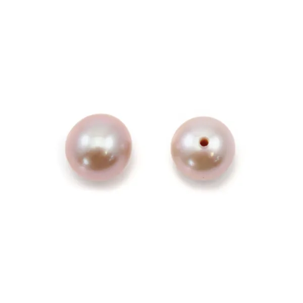 Perlas cultivadas de agua dulce, semiperforadas, púrpura, redondas, 5.5-6mm x 2pcs