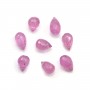 Saphir rose, goutte facetté x 2pcs