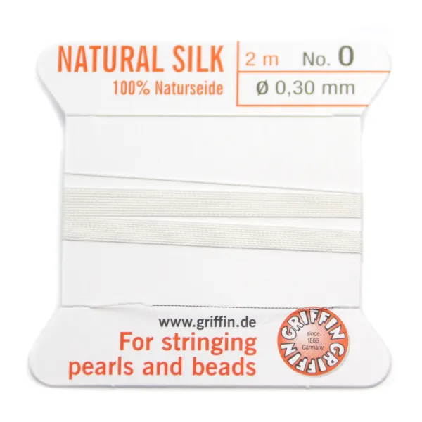 Fil du soie 0.3mm blanc x 2m