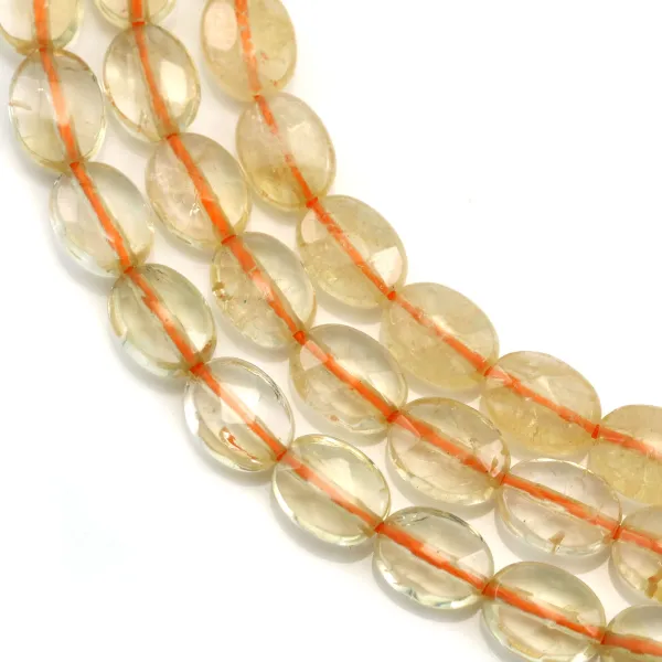 Citrino, oval facetado, 6x8mm x 39cm