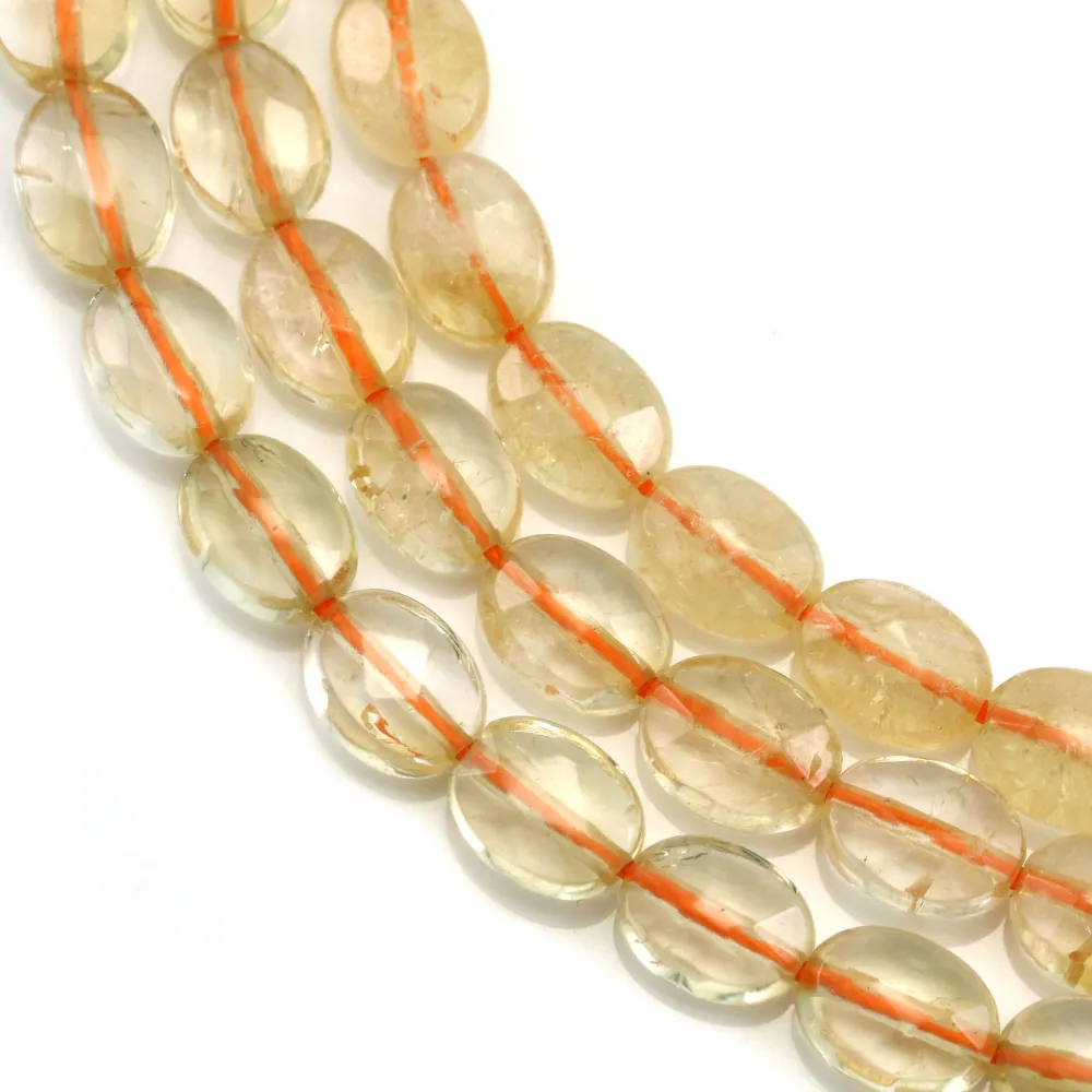 Citrine faceted oval 6x8mm x 40cm