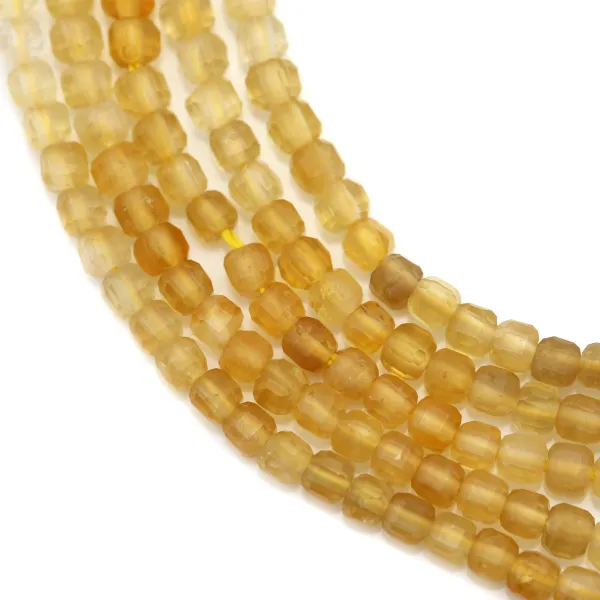 Citrino degradado cubo facetado 2.5mm x 39cm