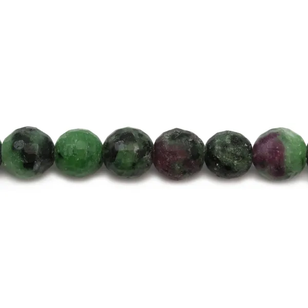 Ruby Zoisite Rond Facette 4mm x 10 pcs