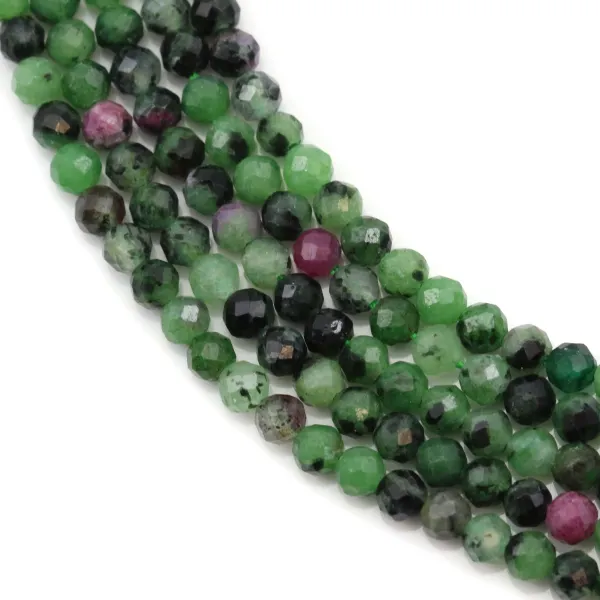 Rubis zoisite, de forme ronde facetté, 3mm x 39cm