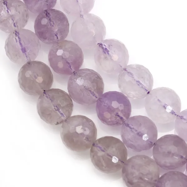 Clear Amethyst Faceted Round 14mm x 40cm