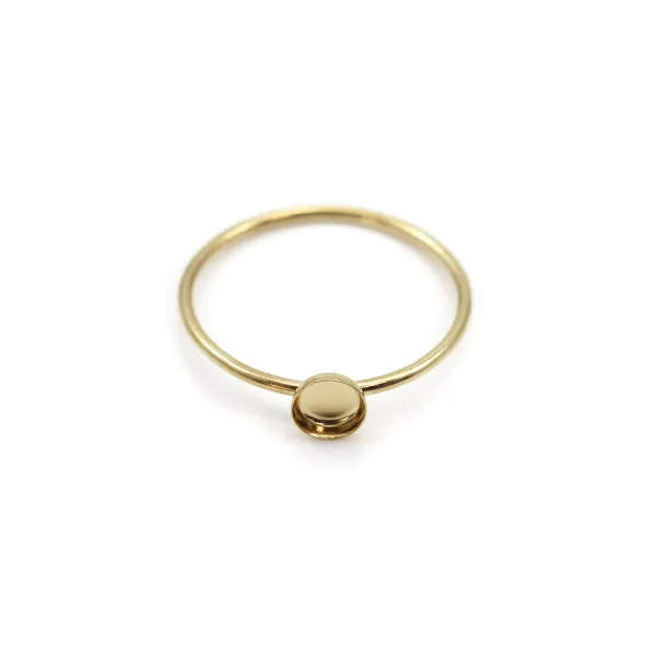 Bague en gold filled sertie pour cabochon rond 4mm x 1pc