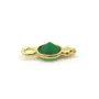 Breloque en Agate verte ronde facettée serti argent 925 doré à l'or fin 5mm x 2pcs