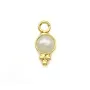 Breloque en Perle d'eau douce ronde facettée sur argent doré 5mm x 2pcs