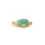Amazonite rectangle charm on silver gilt 5x7mm x 1pc 