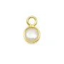 Perle d'eau douce ronde facettée sertie sur argent 925 doré à l'or fin 5mm x 2pcs