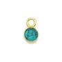 Turquoise reconstituée ronde facettée sertie sur argent doré 5mm x 2pcs
