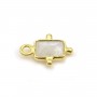 Breloque en Pierre de lune rectangle sur argent 925 doré à l'or fin 5x7mm x 1pc