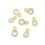 Topaze transparent ronde facettée sertie sur argent doré 5mm x 2pcs