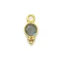 Breloque en Labradorite ronde facettée serti argent 925 doré à l'or fin 5mm x 2pcs