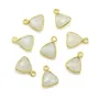 Pierre de lune triangle facettée sertie sur argent doré 9mm x 1pc