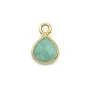 Breloque en Amazonite goutte facettée serti argent 925 doré à l'or fin 7mm x 1pc
