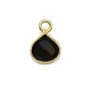 Breloque en Agate noire goutte facettée sur argent doré 7mm x 1pc