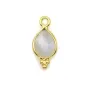 Moonstone on gold gilt charm faceted drop on silver gilt 7x15mm x 1pc 