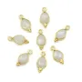 Moonstone on gold gilt charm faceted drop on silver gilt 7x15mm x 1pc 