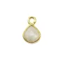 Breloque en amazonite carrée facettée sur argent doré 13mm x 1pc