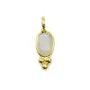 Breloque en Pierre de lune ovale sur argent doré 4x11mm x 2pcs