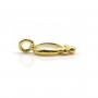Breloque en Pierre de lune ovale sur argent doré 4x11mm x 2pcs