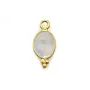Breloque en Labradorite goutte facettée sur argent doré 7x15mm x 1pc