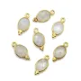 Breloque en Labradorite goutte facettée sur argent doré 7x15mm x 1pc