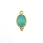Breloque en amazonite carrée facettée sur argent doré 13mm x 1pc
