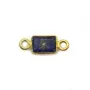 Intercalaire Lapis Lazuli rectangle facettée serti argent 925 doré à l'or fin 5x13mm x1pc