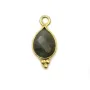 Breloque en Labradorite goutte facettée sur argent doré 7x15mm x 1pc