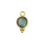 Breloque en Labradorite goutte facettée sur argent doré 7x15mm x 1pc