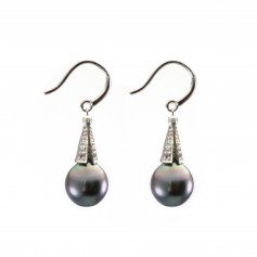 Earring starling silver 925 & tahiti cultured pearl  x 2pcs