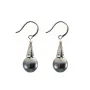 Pendiente plata 925 rodio y perlas cultivadas de Tahití x 2pcs