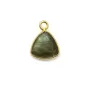 Labradorite triangle facettée sertie sur argent doré 9mm x 1pc