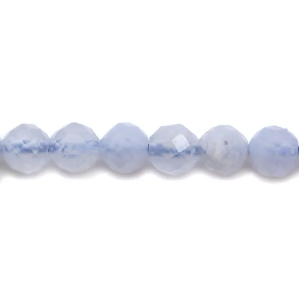Calcédoine ronde facetté 4mm x 10pcs