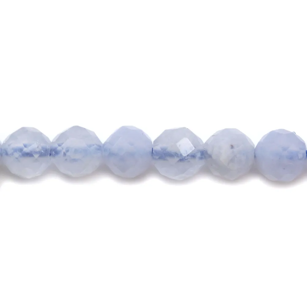 Calcédoine ronde facetté 4mm x 10pcs