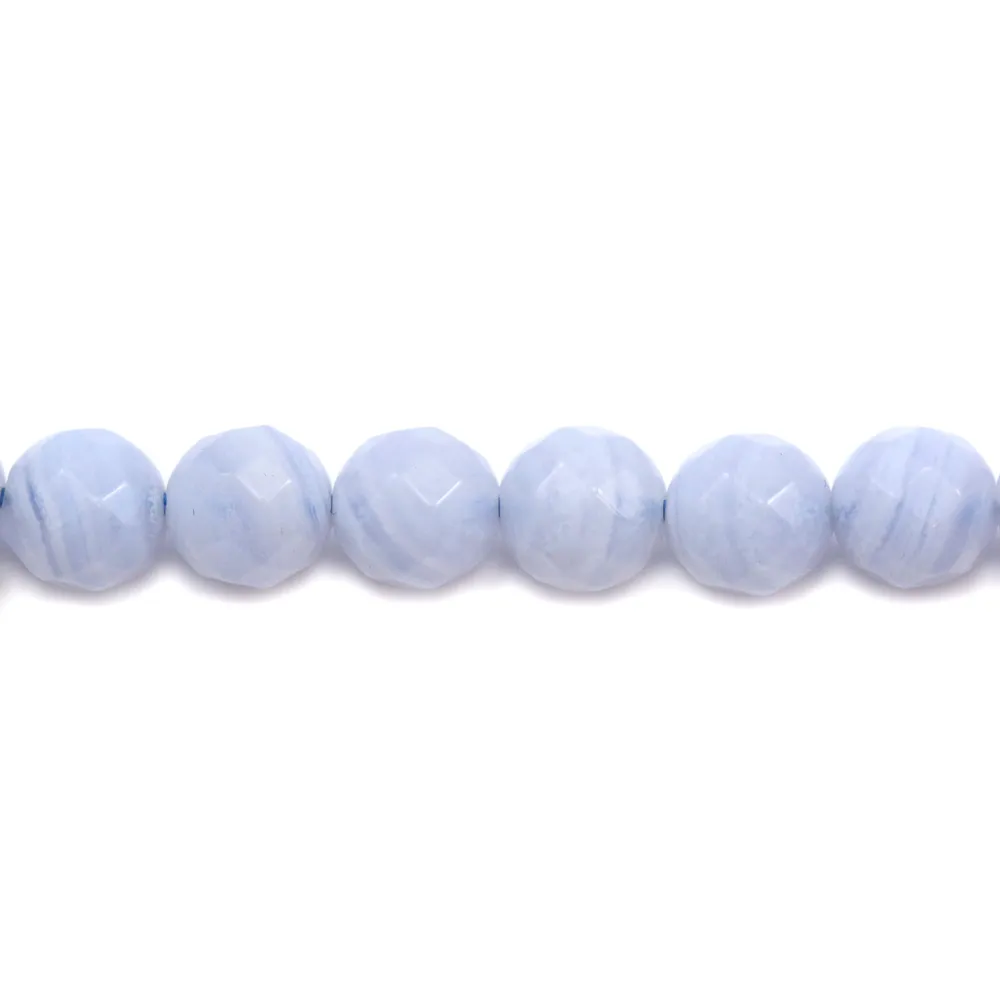 Calcédoine ronde facette 6mm x 10pcs
