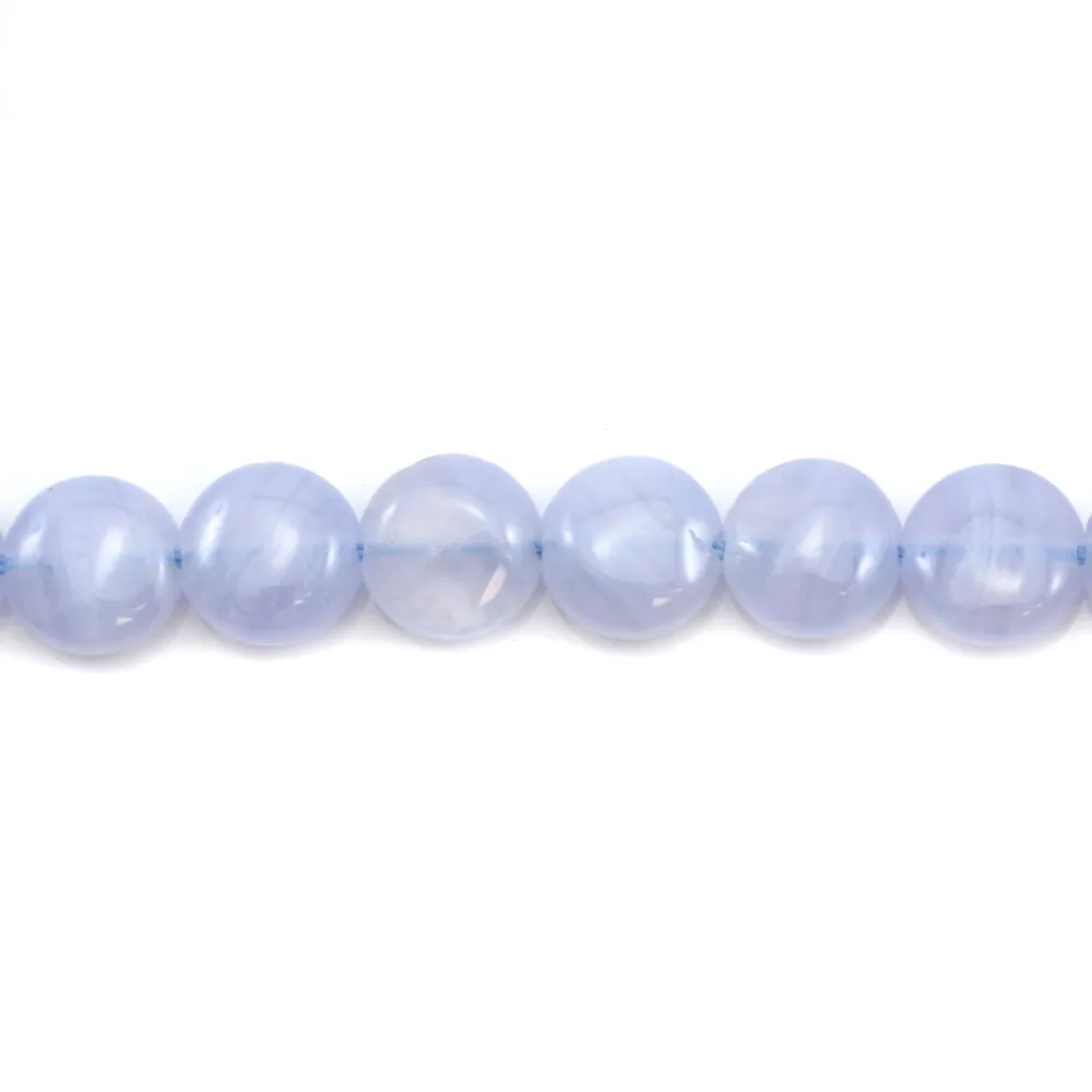 Calcédoine rond plat 8mm x 40cm