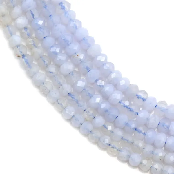 Chalcedony faceted roundel 2x3mm x 40cm