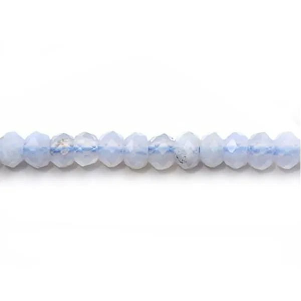 Calcédoine Rondelle Facette 3x5mm x 10pcs