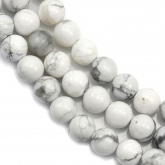 White Round Holite  8mm x 40cm 