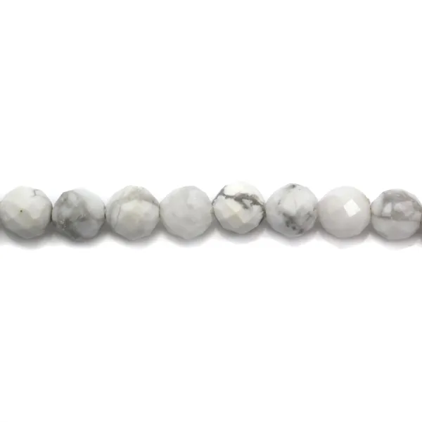 Holite Blanche ronde facette 3mm x 40cm