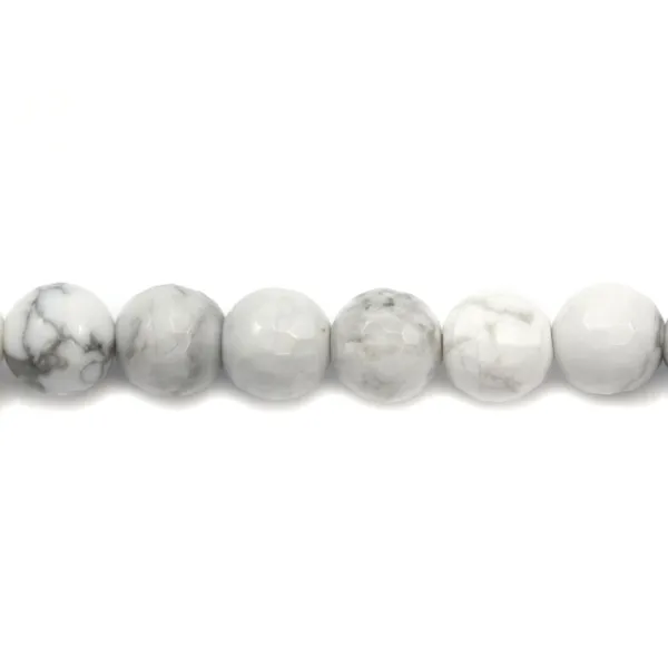 Holite Blanche ronde facette 6mm x  20 st