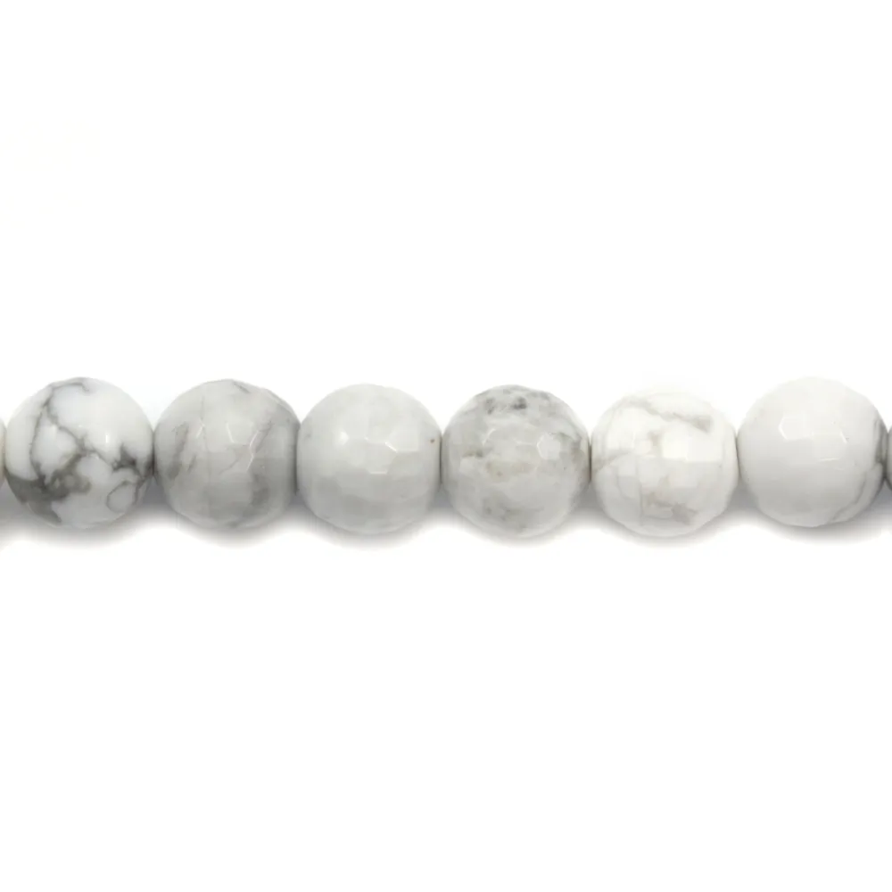 Holite Blanche ronde facette 6mm x  20 pcs