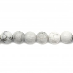 White Holite Round facette 6mm x 20 pcs 