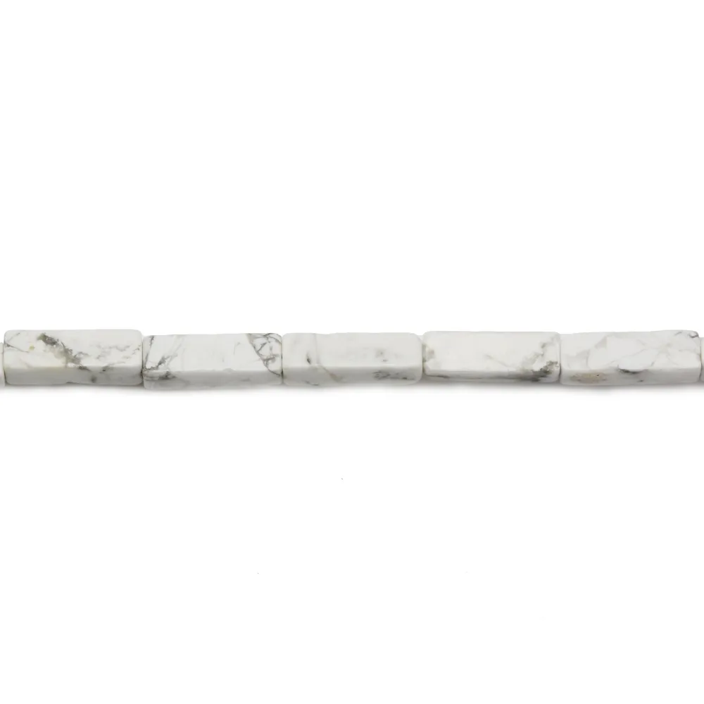 Howlite blanche rectangle 4x13mm x 10pcs